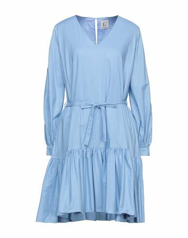 L' Autre Chose Woman Mini dress Azure Cotton Cover