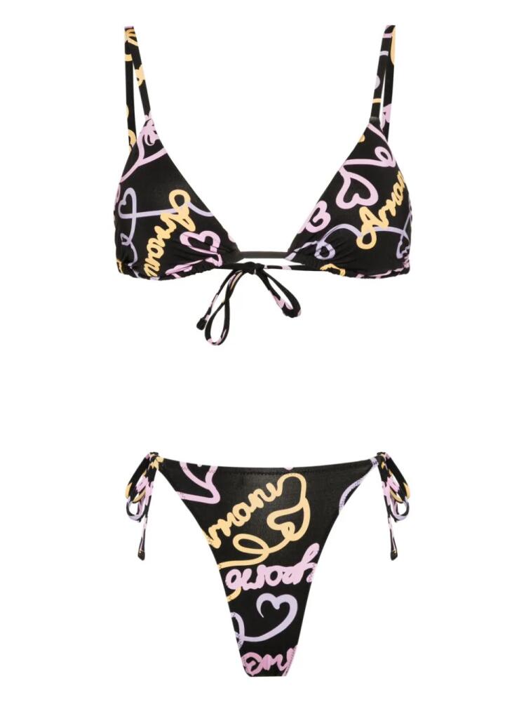 Emporio Armani logo-print bikini - Black Cover