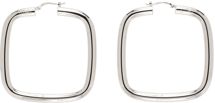 MM6 Maison Margiela Silver Brass Tubing Earrings Cover