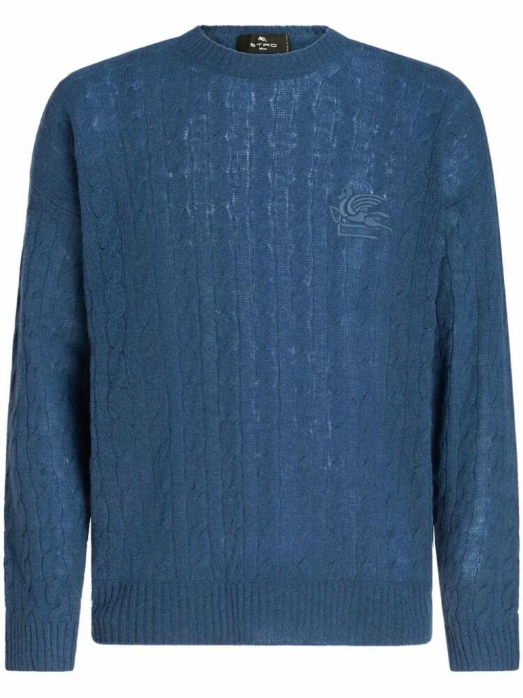 ETRO cable-knit cashmere jumper - Blue Cover