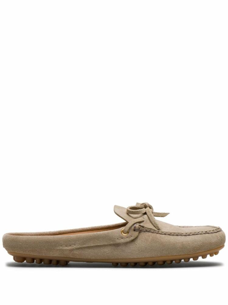 Car Shoe almond-toe suede driving slippers - Neutrals Cover