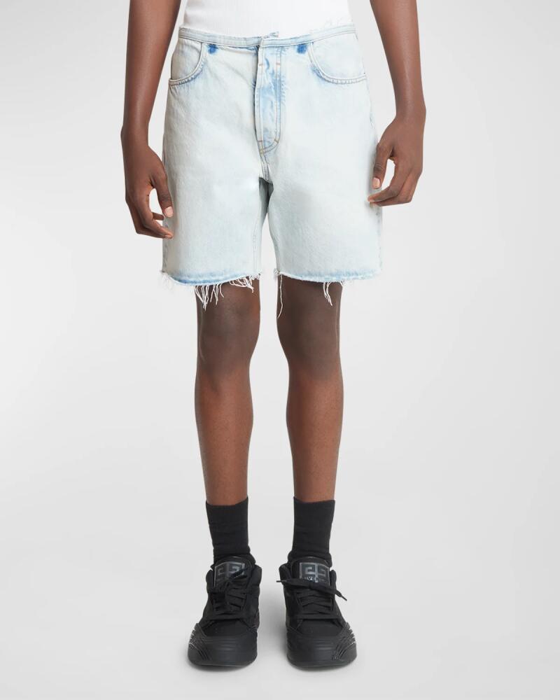 Givenchy Men's Cutoff-Waist Denim Shorts Cover