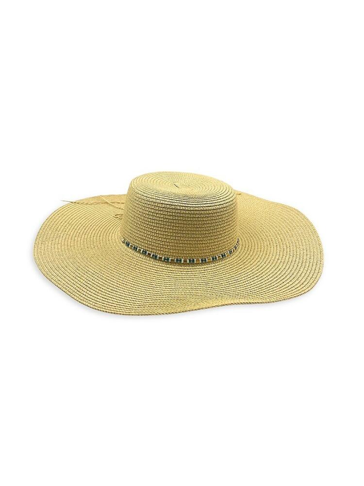 MARCUS ADLER Women's Beaded Straw Sun Hat - Natural Cover