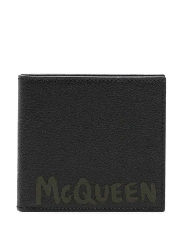 Alexander McQueen Graffiti bi-fold leather wallet - Black Cover