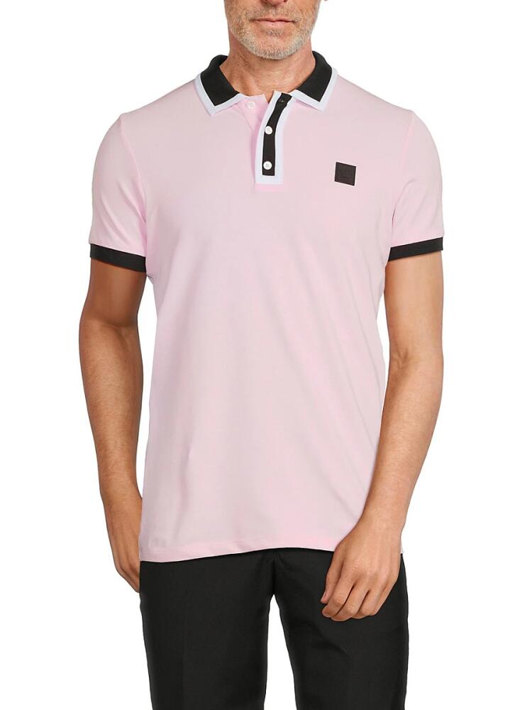 Bertigo Men's Colorblock Tipped Polo - Pink Cover