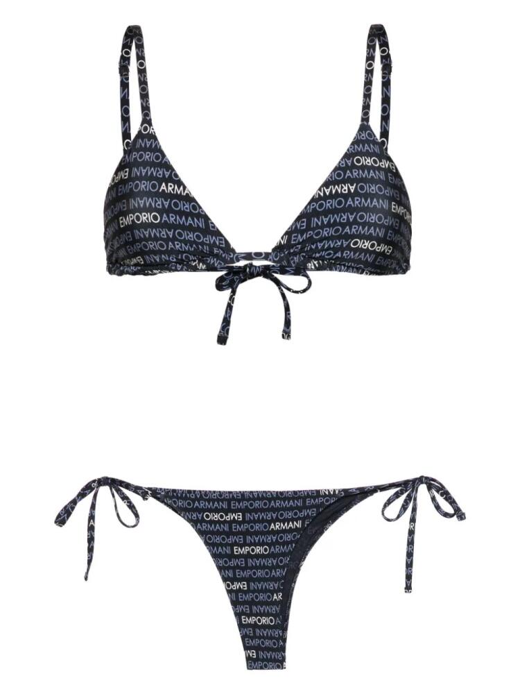 Emporio Armani logo-print bikini - Blue Cover