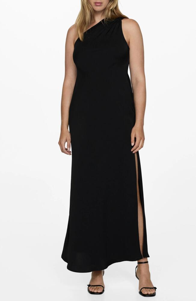 MANGO Asymmetric Dress in Black Cover