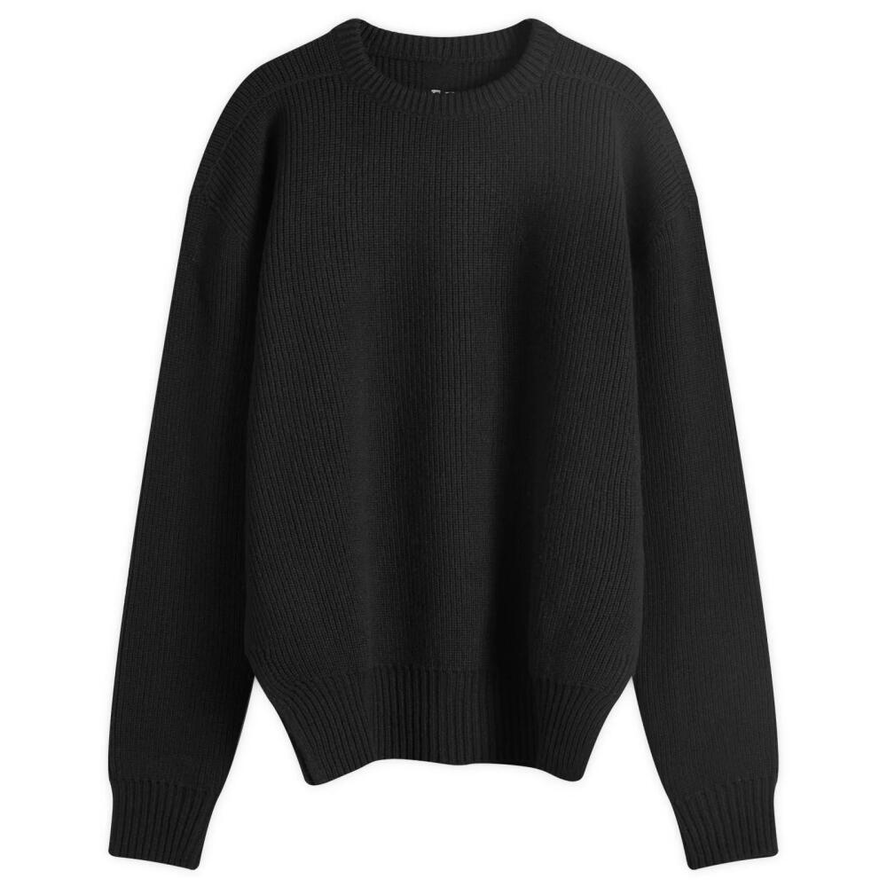 Rick Owens Men's Fisherman Knit Round Neck in Black Cover