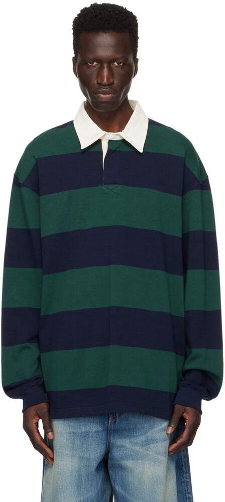 Uniform Bridge Green & Navy Striped Polo Cover