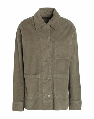 Max & co. Woman Shirt Military green Cotton, Elastane Cover