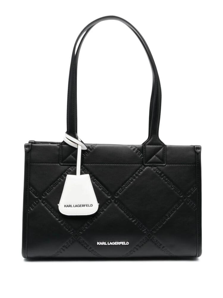 Karl Lagerfeld medium K/Skuare logo-embossed tote bag - Black Cover