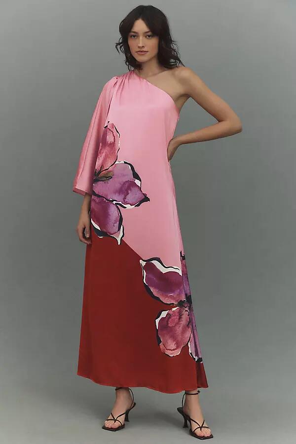 Hutch One-Shoulder Column Satin Maxi Dress Cover