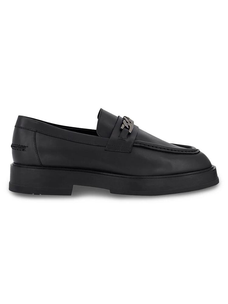 Karl Lagerfeld Paris Men's Chain Link Leather Loafers - Black Cover