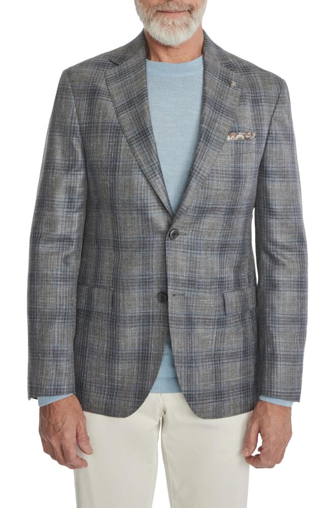 Jack Victor Midland Deco Plaid Wool & Silk Blend Sport Coat in Grey Cover