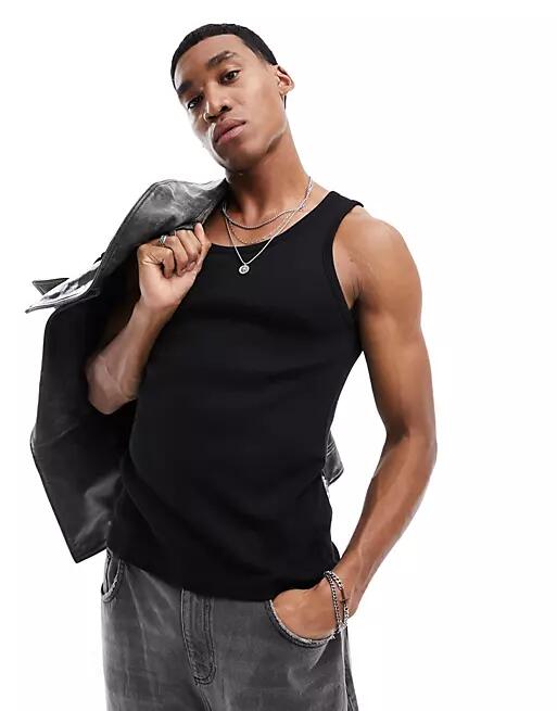 Weekday standard fit tank top in black Cover