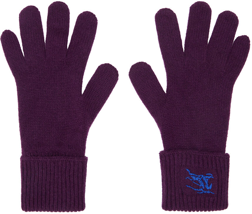 Burberry Purple Logo-Embroidered Gloves Cover