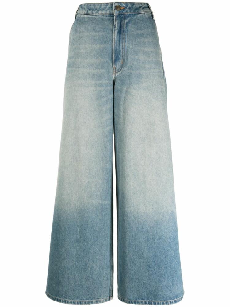 Gauchère low-rise wide-leg jeans - Blue Cover