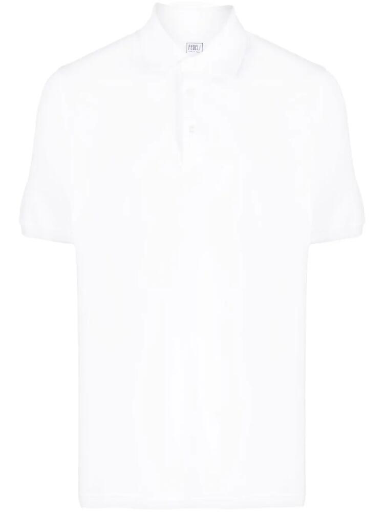 Fedeli cotton short-sleeve polo shirt - White Cover