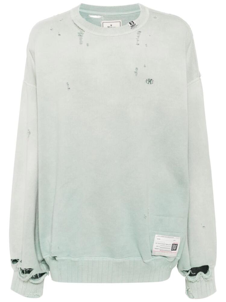 Maison MIHARA YASUHIRO faded-effect cotton sweatshirt - Green Cover