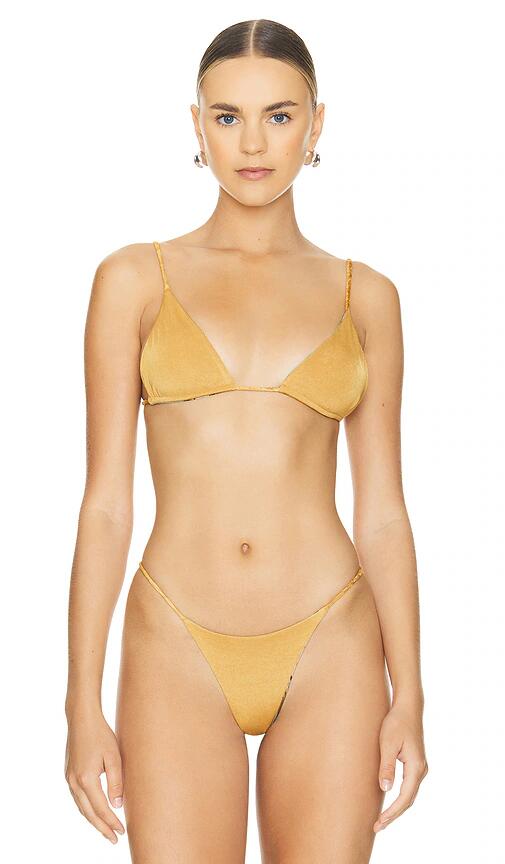 Indah Viera Triangle Bra Top in Mustard Cover