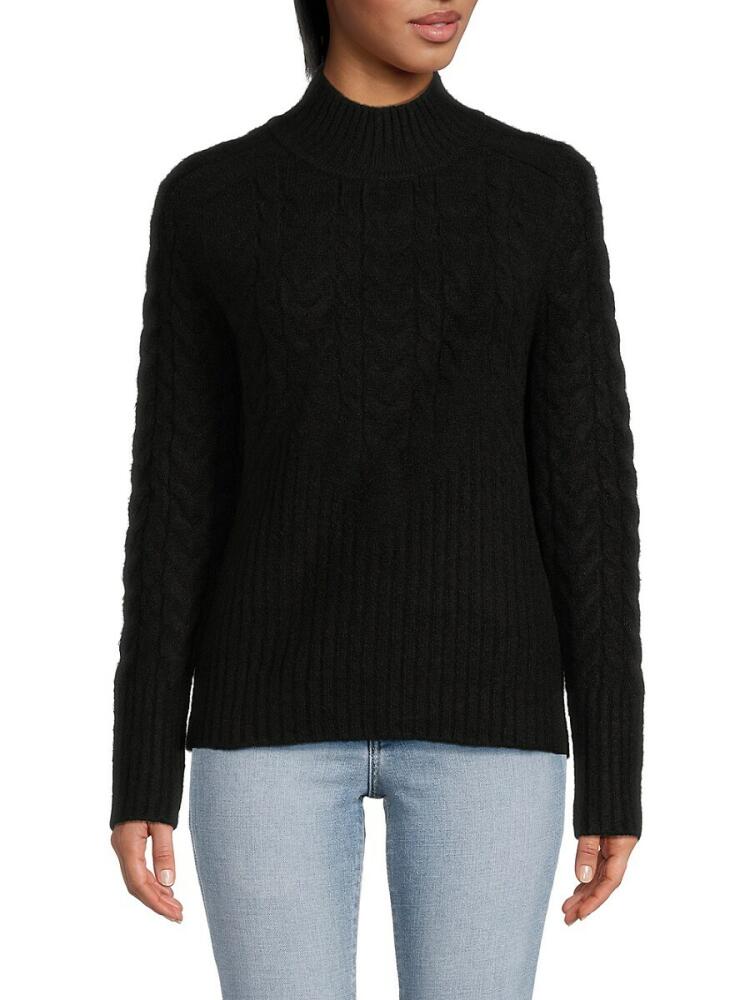 Calvin Klein Women's Cable Knit Mockneck Sweater - Black Cover