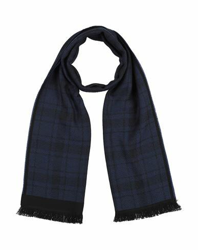 Canali Man Scarf Navy blue Wool Cover