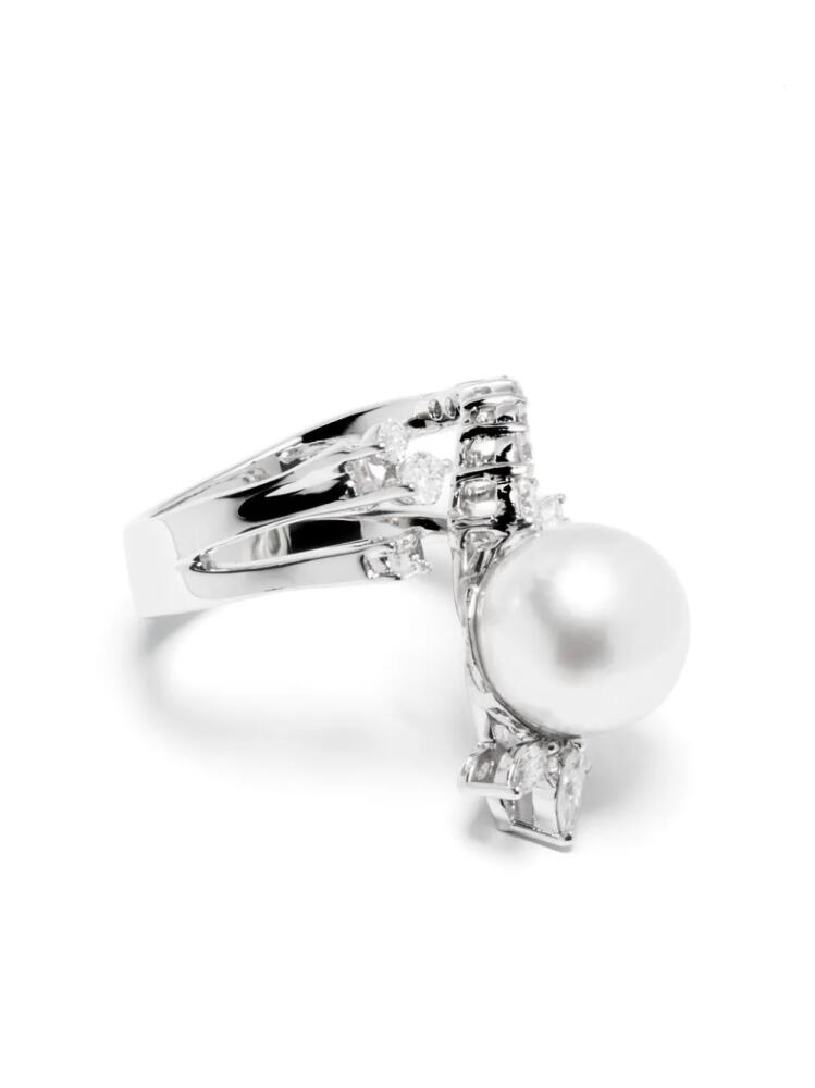 Yeprem 18kt white gold diamond and pearl ring - Silver Cover