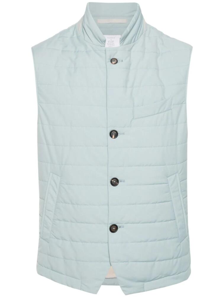 Eleventy button-up quilted gilet - Blue Cover