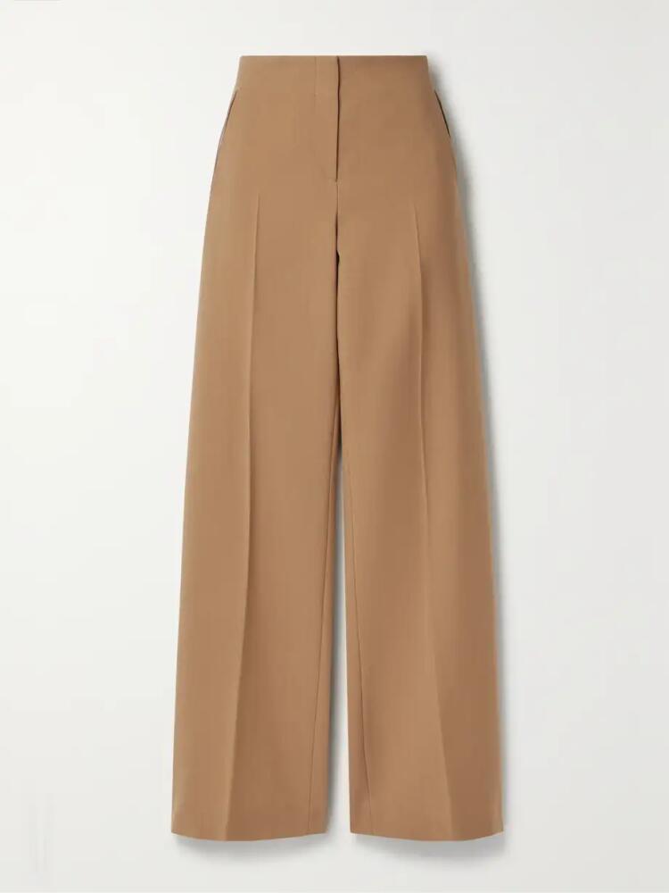 The Row - Pipa Wool And Silk-blend Wide-leg Pants - Brown Cover