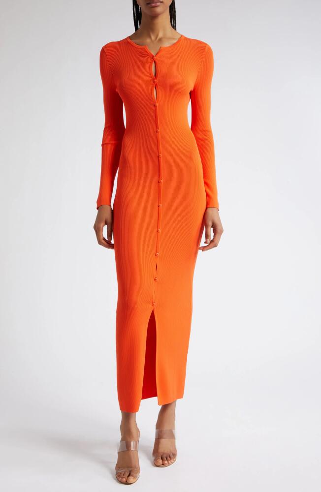 Mother of All Ambra Long Sleeve Rib Sweater Dress in Orange Cover