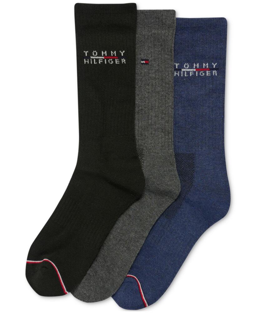 Tommy Hilfiger Men's 3-Pk. Logo Cushioned Crew Socks - Black Asst Cover