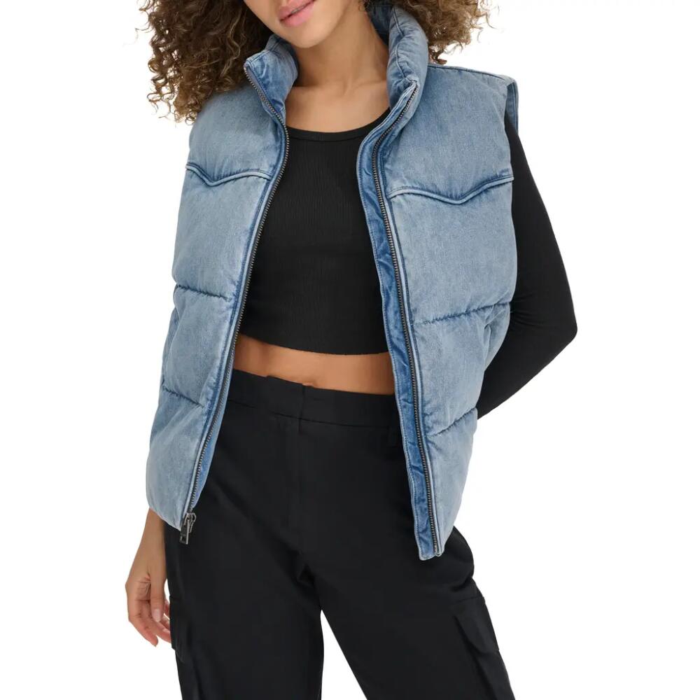 levi's Arcuate Denim Puffer Vest in Light Wash Cover