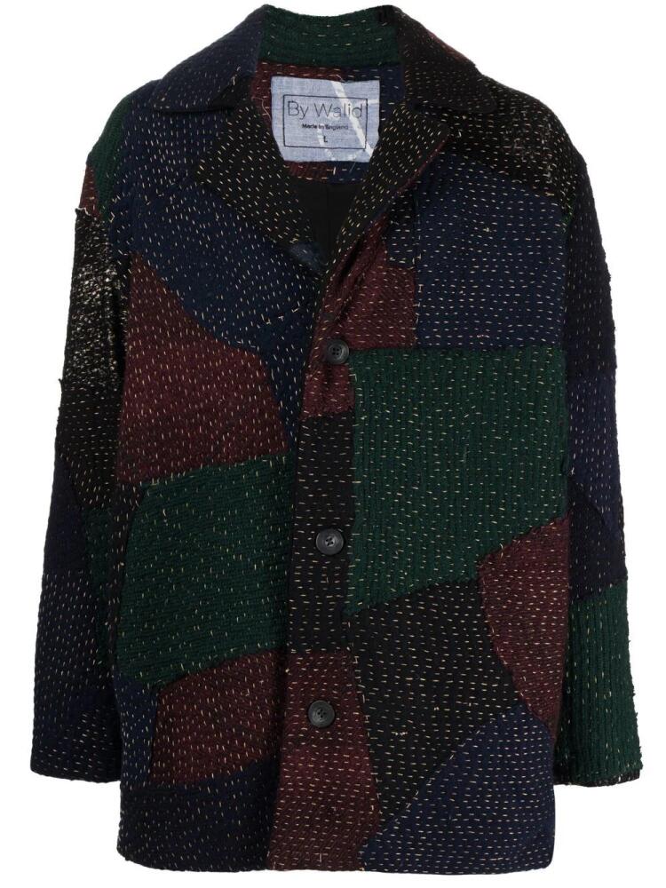 By Walid Jacob patchwork wool coat - Blue Cover