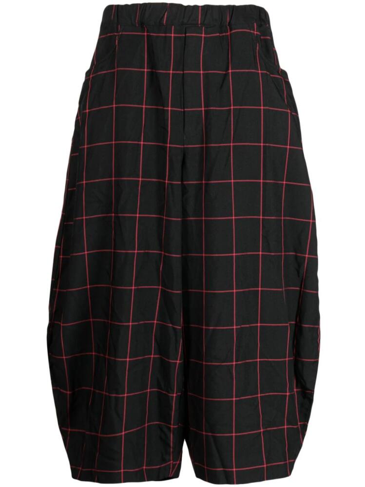 Black Comme Des Garçons check-pattern cropped trousers Cover