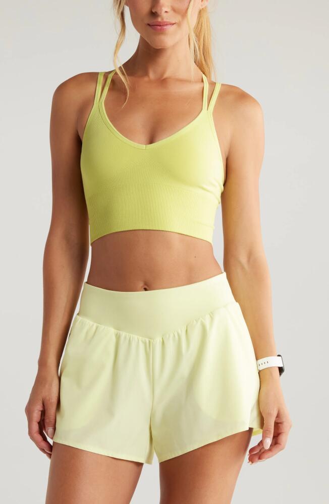 zella Rhythm Seamless Sports Bra in Green Finch Cover