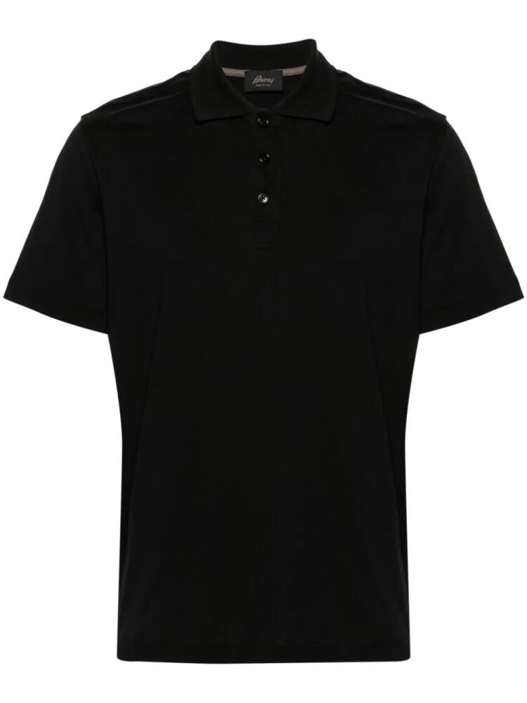 Brioni short-sleeve cotton polo shirt - Black Cover