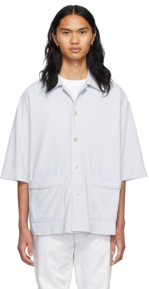 Agnona Blue Terry Cloth Shirt Cover