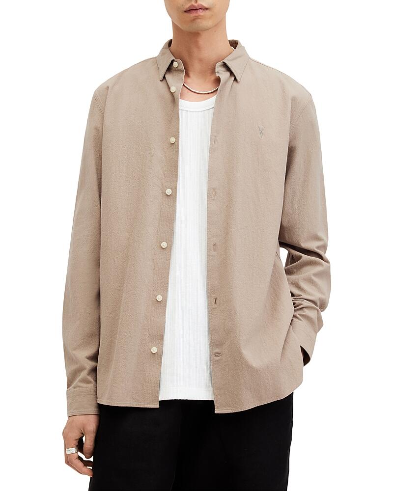 Allsaints Lovell Ramskull Long Sleeve Slim Fit Shirt Cover