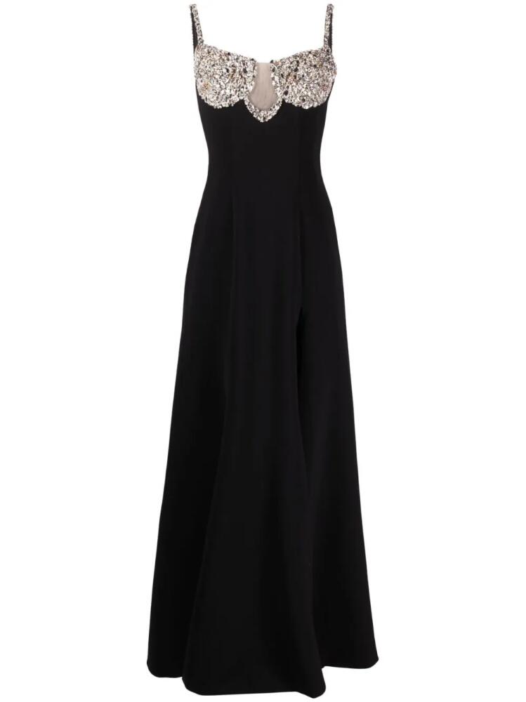 Dina Melwani crystal-embellished floor dress - Black Cover