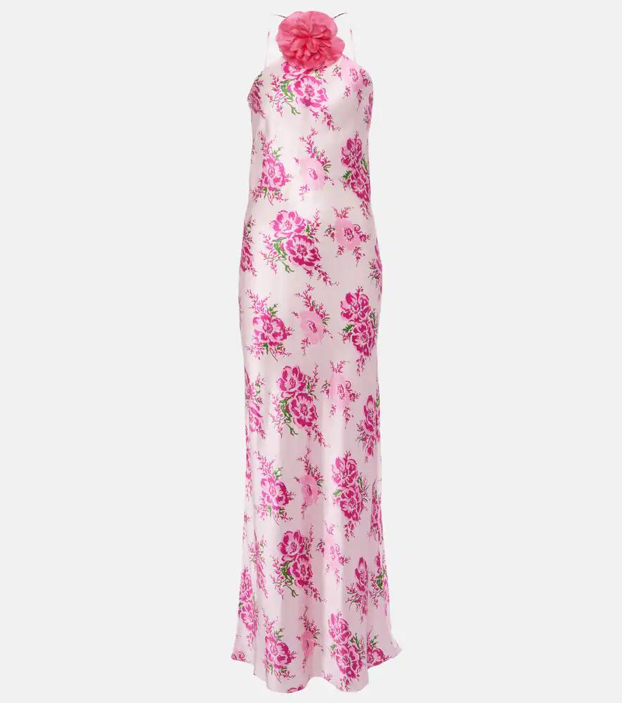 Rodarte Floral-appliqué silk maxi dress Cover