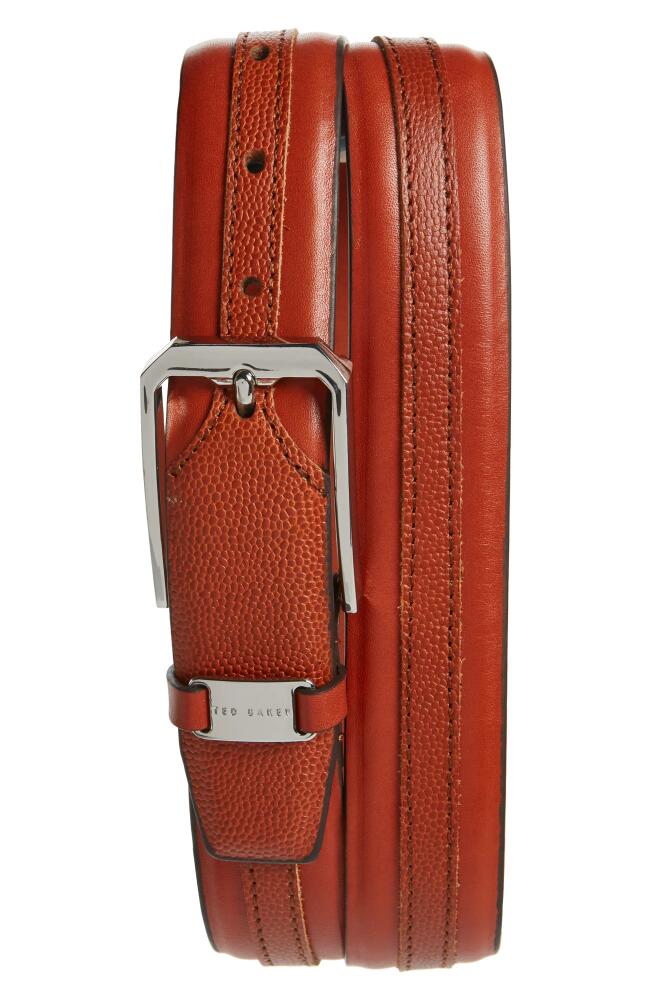 Ted Baker London Siymon Mix Texture Leather Belt in Tan Cover