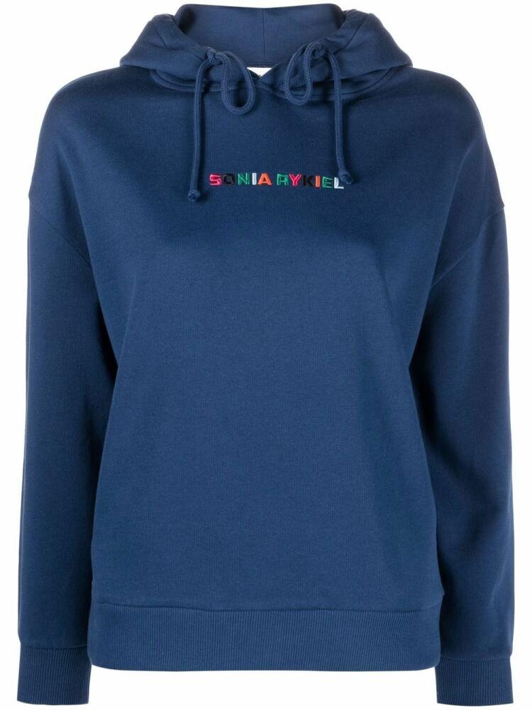 Sonia Rykiel logo-lettering hoodie - Blue Cover