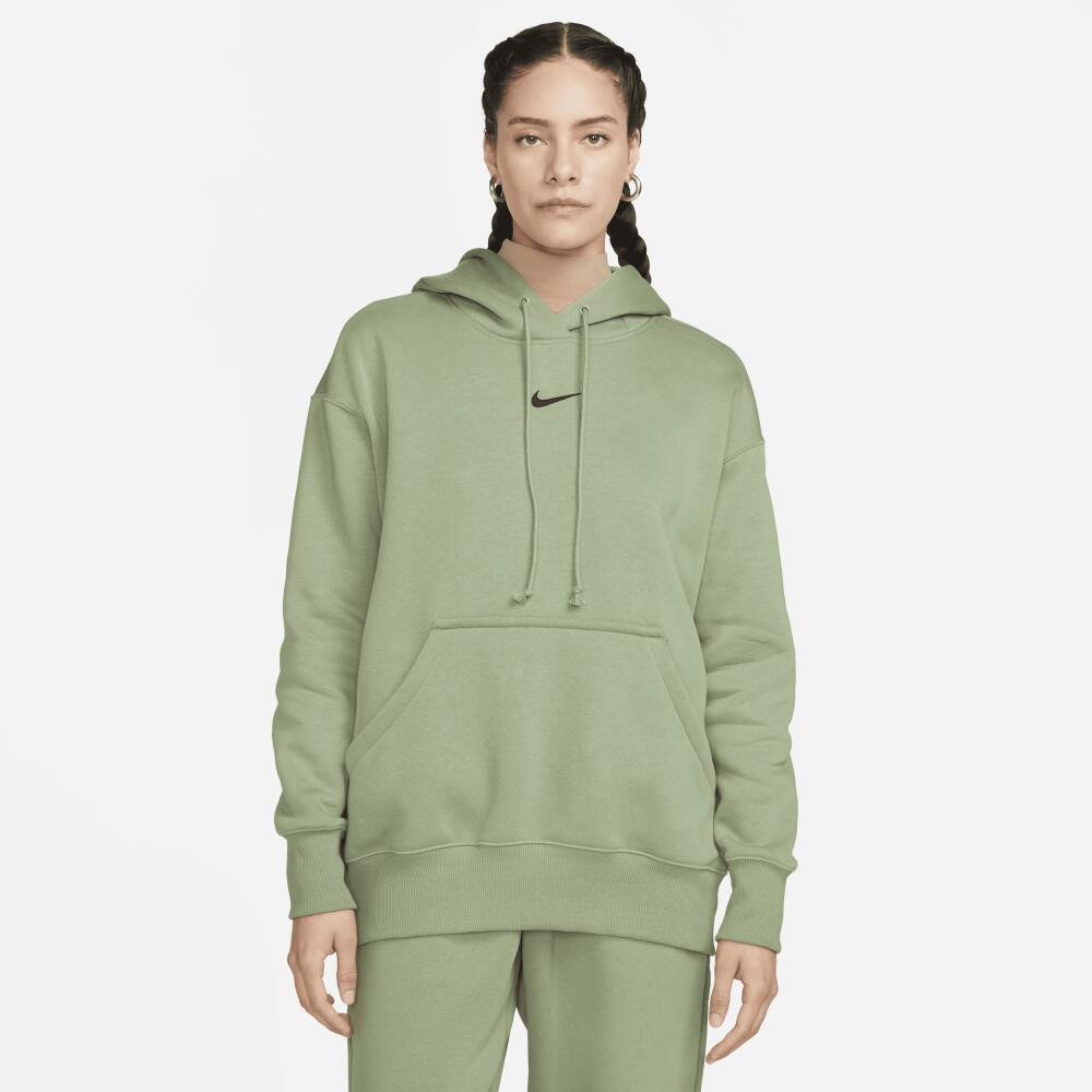 Women's Nike Sportswear Phoenix Fleece Oversized Pullover Hoodie in Green Cover