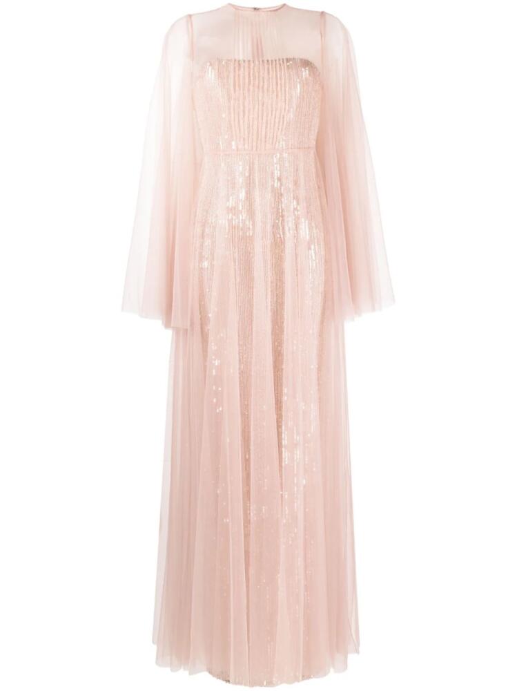 Dina Melwani sequin-embellished tulle gown - Pink Cover