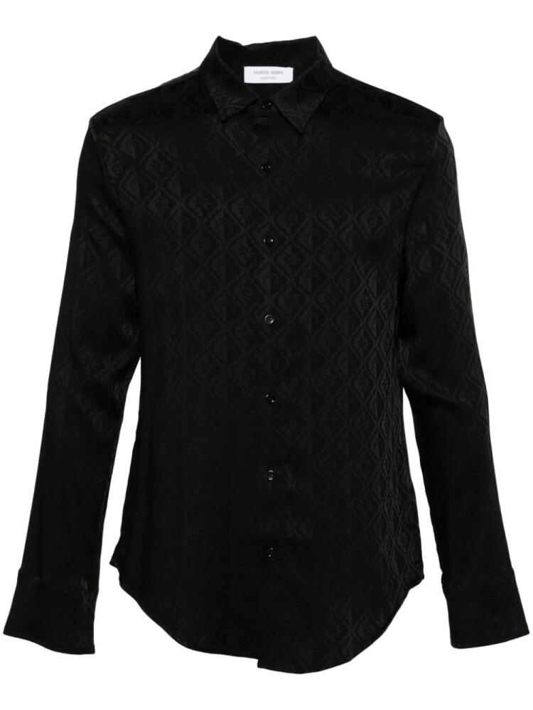 Marine Serre Moon Diamant jacquard shirt - Black Cover