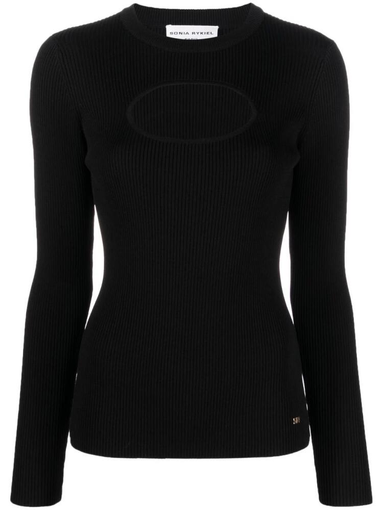 Sonia Rykiel cut-out long-sleeve top - Black Cover