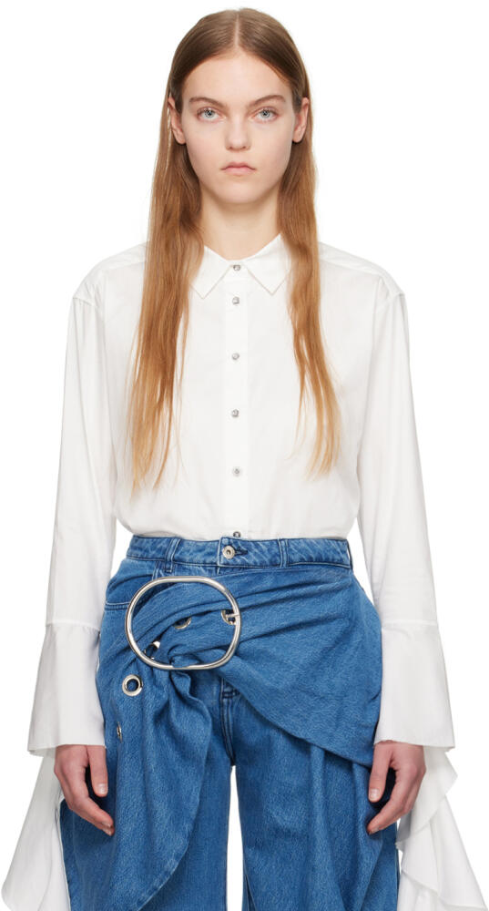 Marques Almeida White Ruffled Shirt Cover