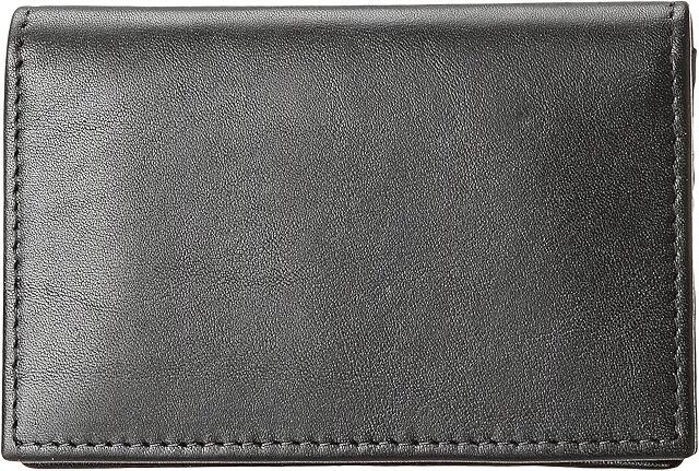 Bosca Nappa Vitello Collection - Gusseted Card Case (Black Leather) Wallet Cover