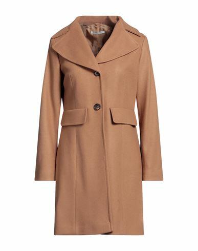 Biancoghiaccio Woman Coat Camel Acrylic, Polyethylene, Wool Cover