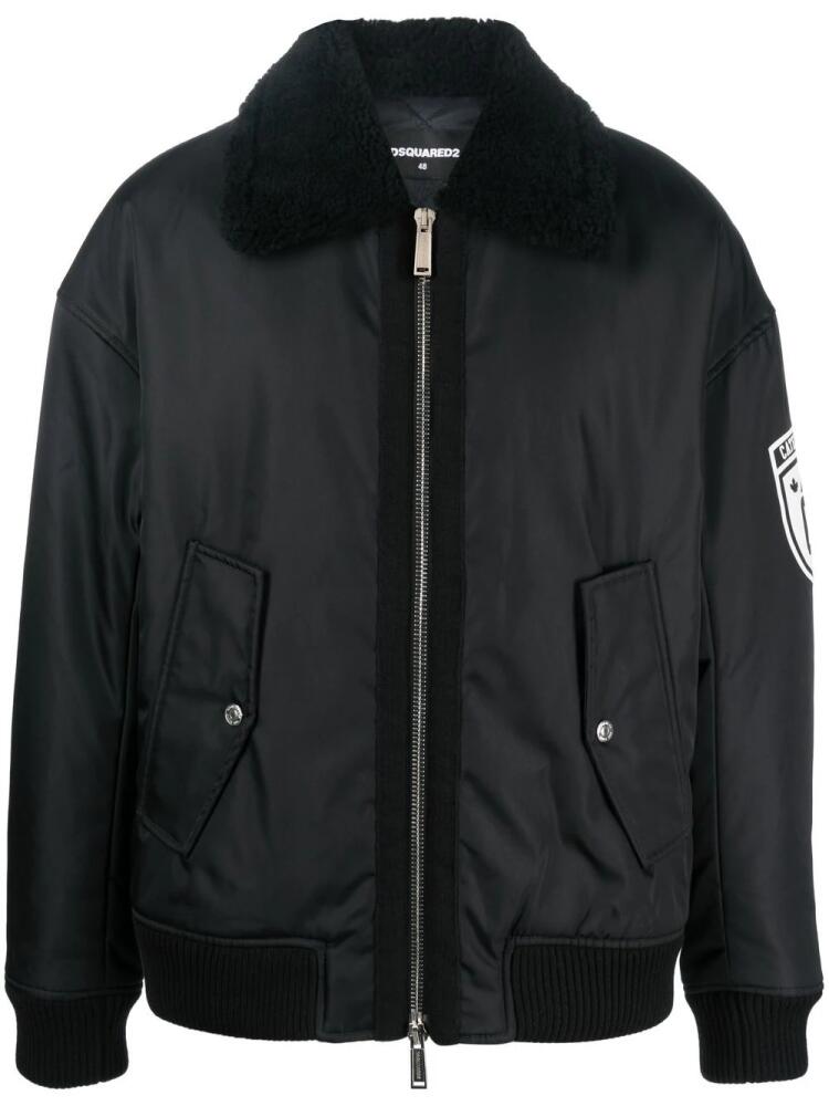 DSQUARED2 logo-print bomber jacket - Black Cover